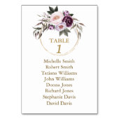 Waterverf Burgundy Floral Baptism Seating Chart Kaart (Achterkant)