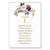Waterverf Burgundy Floral Baptism Seating Chart Kaart (Voorkant)