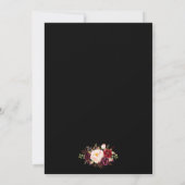 Waterverf Burgundy Floral Black Gold Geo Lijst Save The Date (Achterkant)