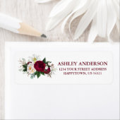 Waterverf Burgundy Floral Etiket (Insitu)