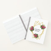 Waterverf Burgundy Floral Geometric Notitieboek (Binnen)