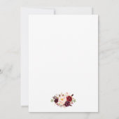 Waterverf Burgundy Floral Gold Geo Lijst Save The Date (Achterkant)