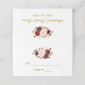 Waterverf Burgundy Floral Gold Vrijgezellenfeest Plaatskaartje (Buitenkant ongevouwen)