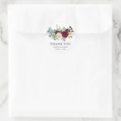 Waterverf Burgundy Floral Greenery Wedding B Ronde Sticker (Tas)