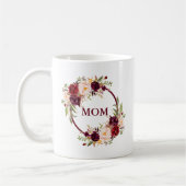 Waterverf Burgundy Floral mam Koffiemok (Links)
