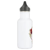 Waterverf Burgundy Floral Monogram Waterfles (Links)