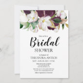 Waterverf Burgundy Floral Vrijgezellenfeest Kaart (Voorkant)