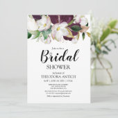 Waterverf Burgundy Floral Vrijgezellenfeest Kaart (Staand voorkant)