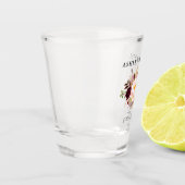 Waterverf Burgundy Floral Wedding Shot Glas (Links)