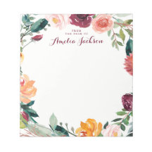 Waterverf Burgundy Flower Personalized Stationery