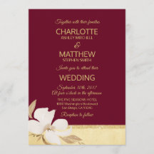 Waterverf Burgundy Gold Wedding Uitnodiging