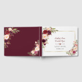 Waterverf Burgundy Marsala Blush Floral Wedding Gastenboek (Volledig)