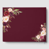 Waterverf Burgundy Marsala Blush Floral Wedding Gastenboek (Achterkant)