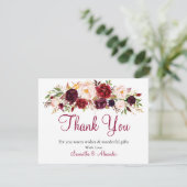 Waterverf Burgundy Marsala - Hartelijk dank (Staand voorkant)