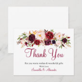 Waterverf Burgundy Marsala - Hartelijk dank (Voorkant / Achterkant)