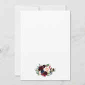 Waterverf Burgundy Mixed Floral Elegant Wedding Kaart (Achterkant)