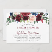 Waterverf Burgundy Mixed Floral Vrijgezellenfeest Kaart (Voorkant)