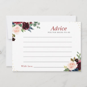 waterverf burgundy navy floral Advisory card Advieskaart
