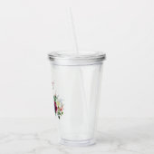 Waterverf Burgundy Navy Flowers Baby shower Acryl Drinkbeker (Links)