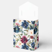 Waterverf Burgundy Navy Flowers Baby shower Bedankdoosjes (Geopend)