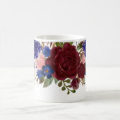 Waterverf Burgundy Navy Rozen Bloem Koffiemok (Center)