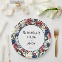 Waterverf Burgundy Navy Rozen