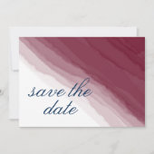 Waterverf Burgundy Navy Save The Date (Voorkant)