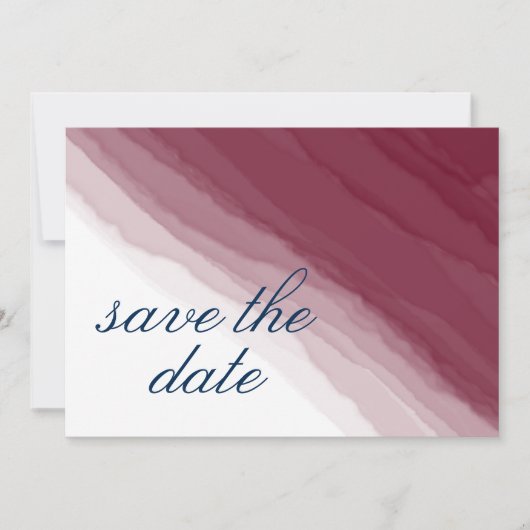 Waterverf Burgundy Navy Save The Date (Voorkant)