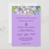 Waterverf Burgundy Paars Floral Rustic Wedding Kaart (Voorkant)