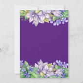 Waterverf Burgundy Paars Floral Rustic Wedding Kaart (Achterkant)