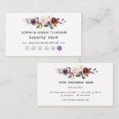 Waterverf Burgundy Pink Flowers Professional Klantenkaartje (Voorkant / Achterkant)