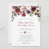 Waterverf Burgundy Plum Blush Flowers Weddenschap Kaart (Voorkant)