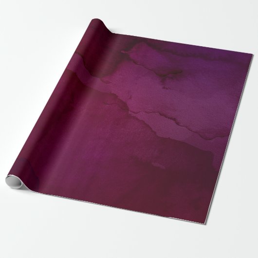 Waterverf Burgundy Plum Swash Cadeaupapier (Uitgerold)