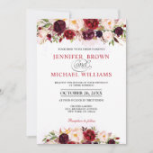 Waterverf Burgundy Red Floral Rustic Boho Kaart (Voorkant)