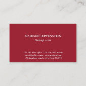 Waterverf Burgundy Red Roses Floral Visitekaartje (Achterkant)