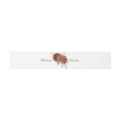 Waterverf Burgundy Rose Bouquet Wedding Uitnodigingen Wikkel (Vlak)