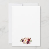 Waterverf Burgundy Rozen Gold Lijst Save The Date (Achterkant)