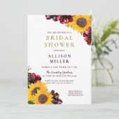 Waterverf Burgundy Rustic Vrijgezellenfeest Kaart (Staand voorkant)