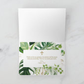 Waterverf Burgundy Saffron Flowers Gold Baptisme Bedankkaart (Binnen)