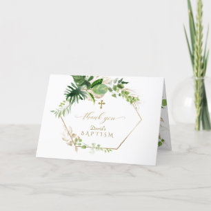 Waterverf Burgundy Saffron Flowers Gold Baptisme Bedankkaart