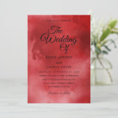 waterverf burgundy - trouwuitnodigingen kaart (Staand voorkant)