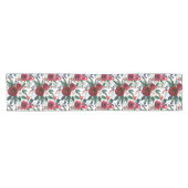 Waterverf Burgundy Winter Flowers Kerstmis Korte Tafelloper (Horizontaal)