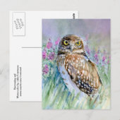 Waterverf Burrowing owl Briefkaart (Voorkant / Achterkant)