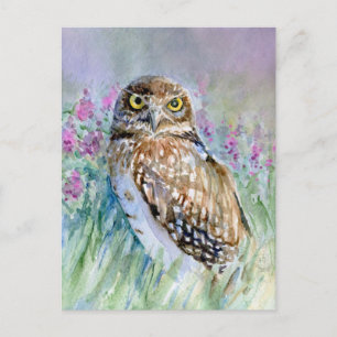 Waterverf Burrowing owl Briefkaart