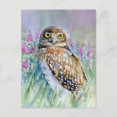 Waterverf Burrowing owl Briefkaart (Voorkant)