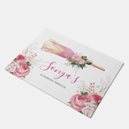 Waterverf Business Cleaning Service Roze bezem Deurmat