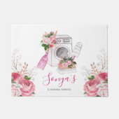 Waterverf Business Cleaning Service Roze Deurmat (Voorkant)