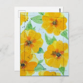 Waterverf Buttercups Briefkaart (Voorkant / Achterkant)