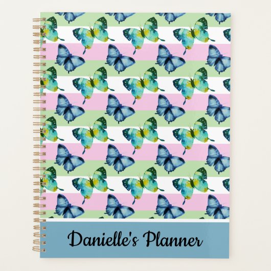 Waterverf Butterflies Aangepaste naamplanner Planner (Voorkant)