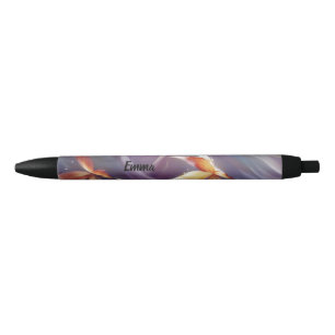 Waterverf Butterflies Aangepaste scriptnaam Zwarte Inkt Pen